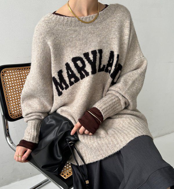  「MARYLANDロゴ2wayワイドプルオーバー」|ニット・セーター|エクリュ
