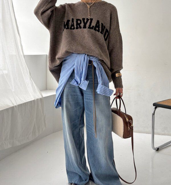  「MARYLANDロゴ2wayワイドプルオーバー」|ニット・セーター|