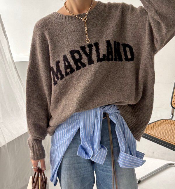  「MARYLANDロゴ2wayワイドプルオーバー」|ニット・セーター|