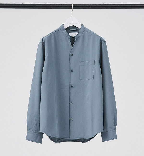 ABAHOUSE「【定番】ストレッチ ノーカラー Vネック シャツ」|シャツ・ブラウス|
