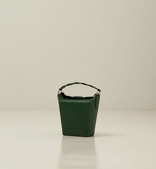 LOWELL things「【GISELe掲載】Macheri/レザーBOX型ハンドショルダーBAG」|ハンドバッグ|グリーン