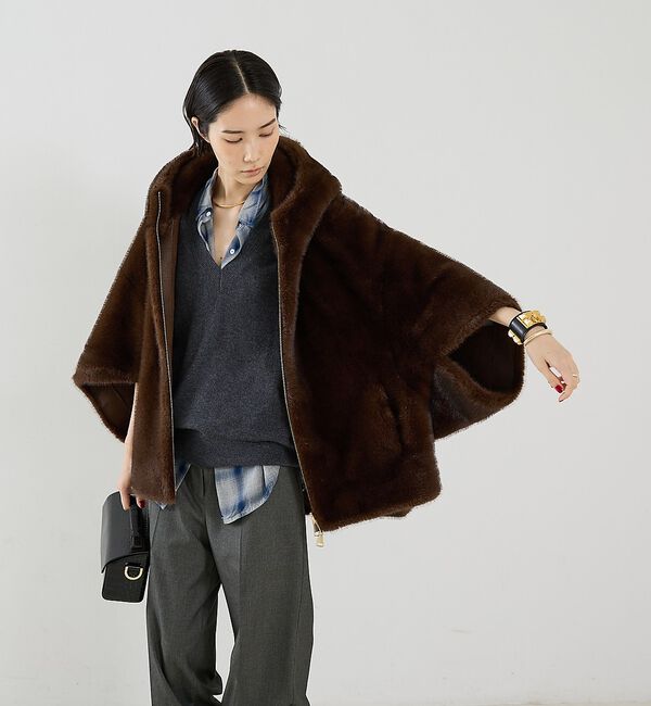 The Store by C' 「【LOU ANDREA】REVERSIBLE CAPE／リバーシブルフェイクファ」|その他|