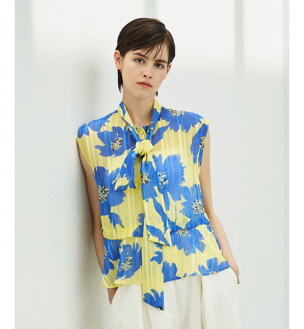 allureville「◇WEB ルミネ別注 シアーヨウリュウブラウス」|シャツ・ブラウス|イエロー系