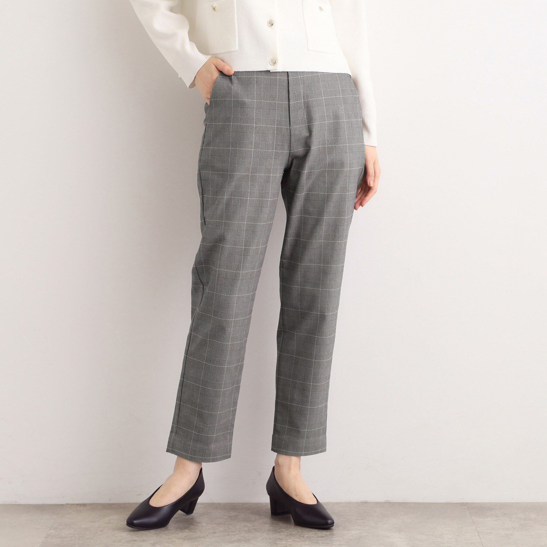 grove「【選べる着丈/多機能】裏起毛ハイパーストレッチテーパードパンツ」|その他|グレンチェック(20