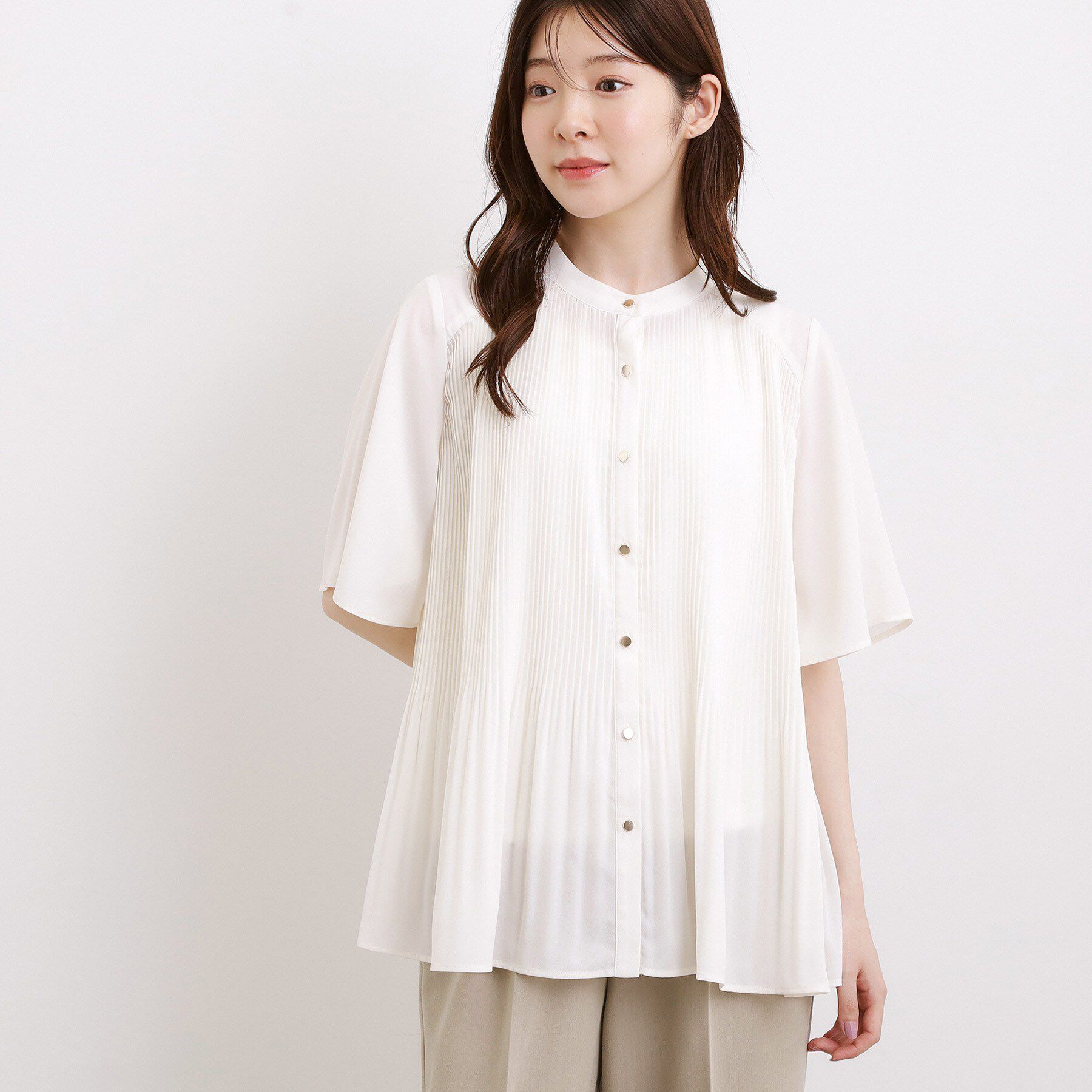 grove「【体型カバー◎】大人フェミニン消しプリーツブラウス」|シャツ・ブラウス|