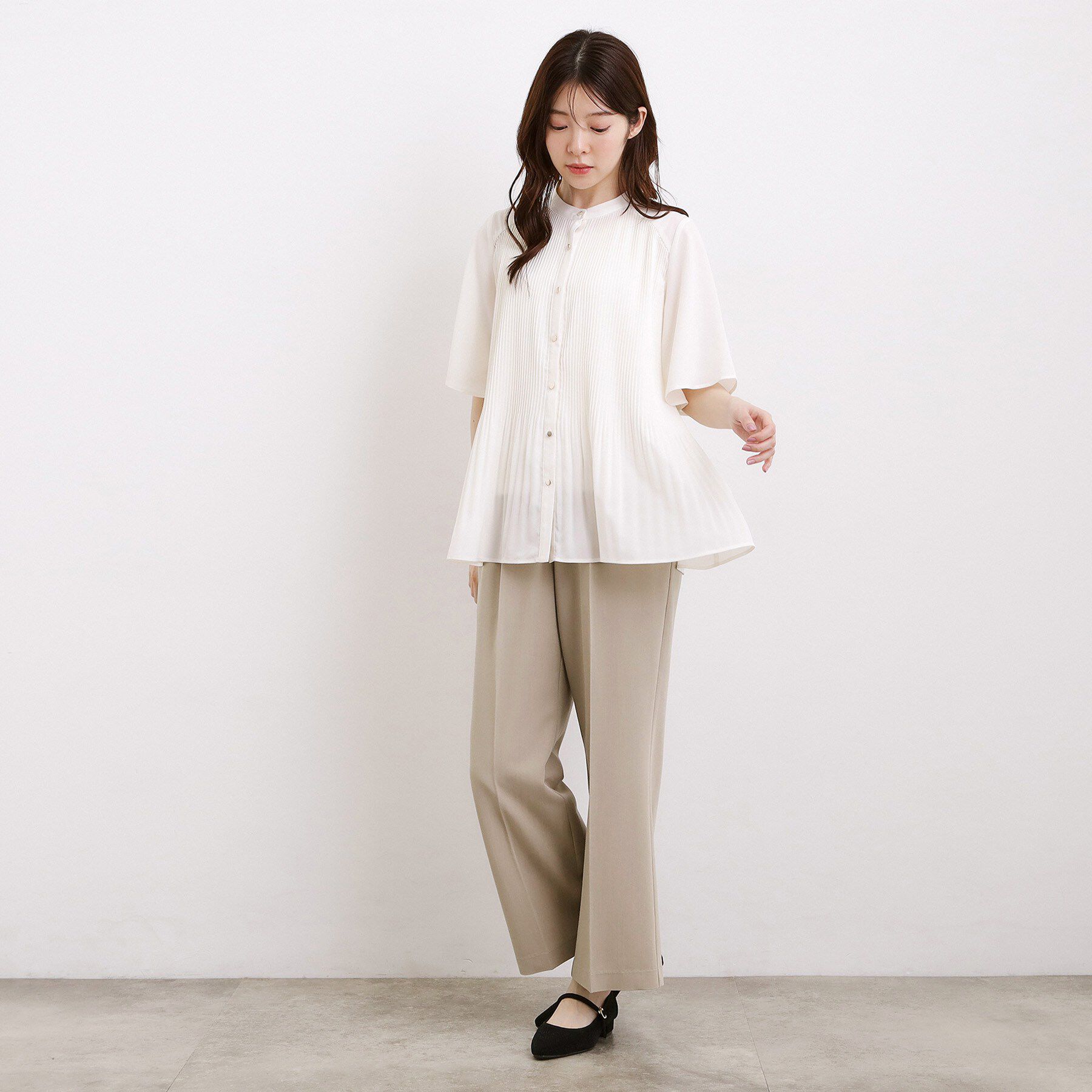 grove「【体型カバー◎】大人フェミニン消しプリーツブラウス」|シャツ・ブラウス|