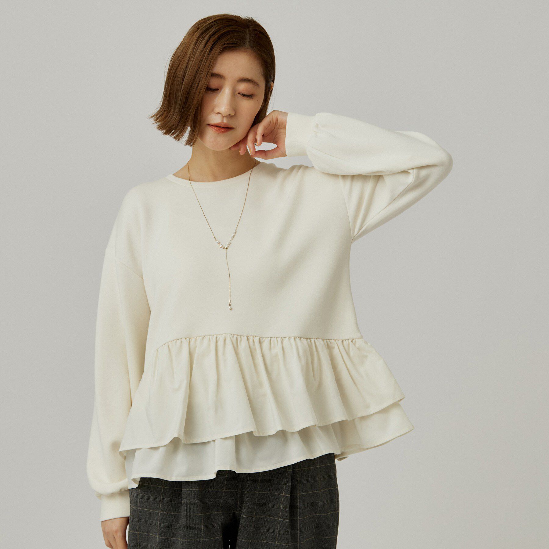 grove「フリルダンボールプルオーバー」|Tシャツ・カットソー|