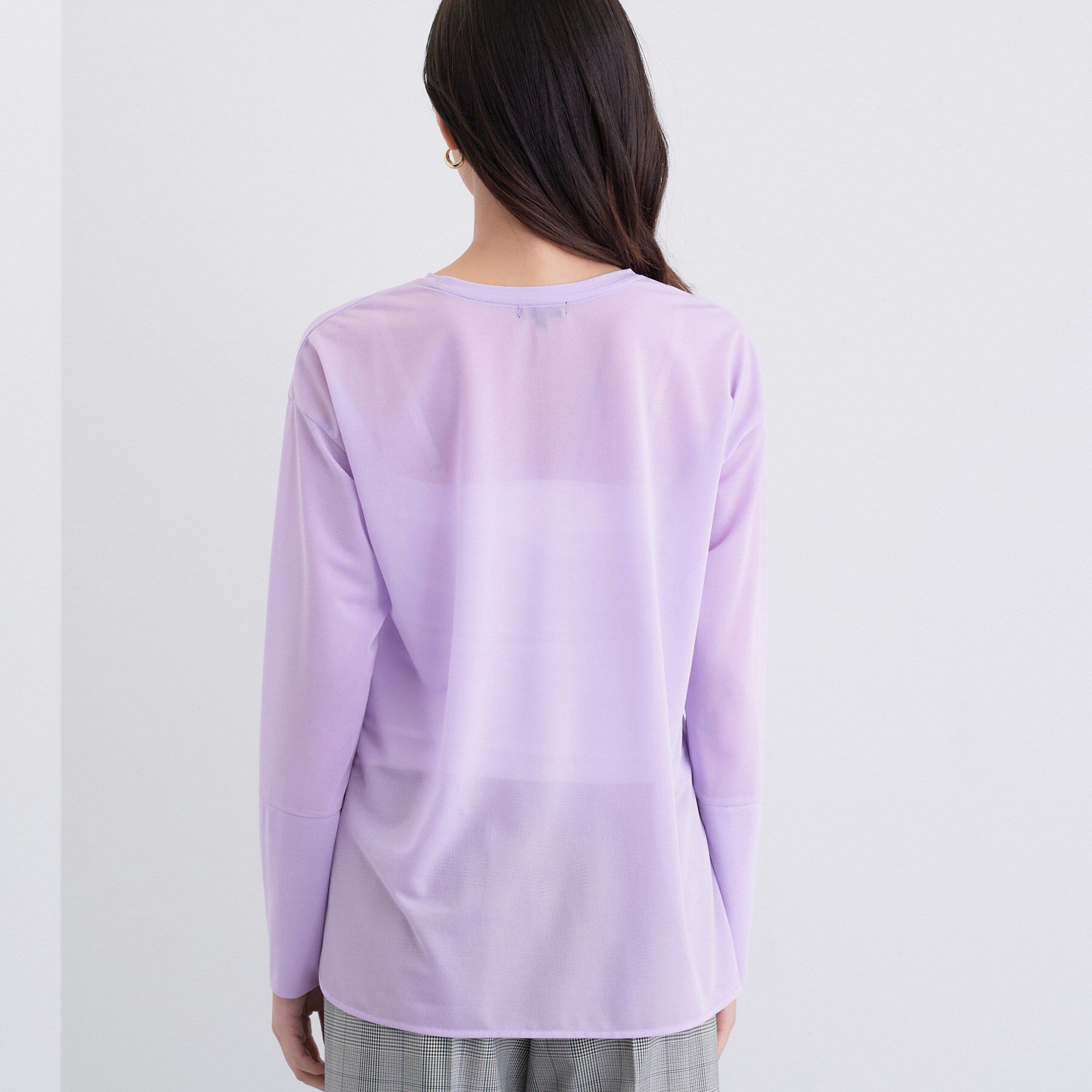 INDIVI「ストレッチシアーロングTシャツ」|Tシャツ・カットソー|