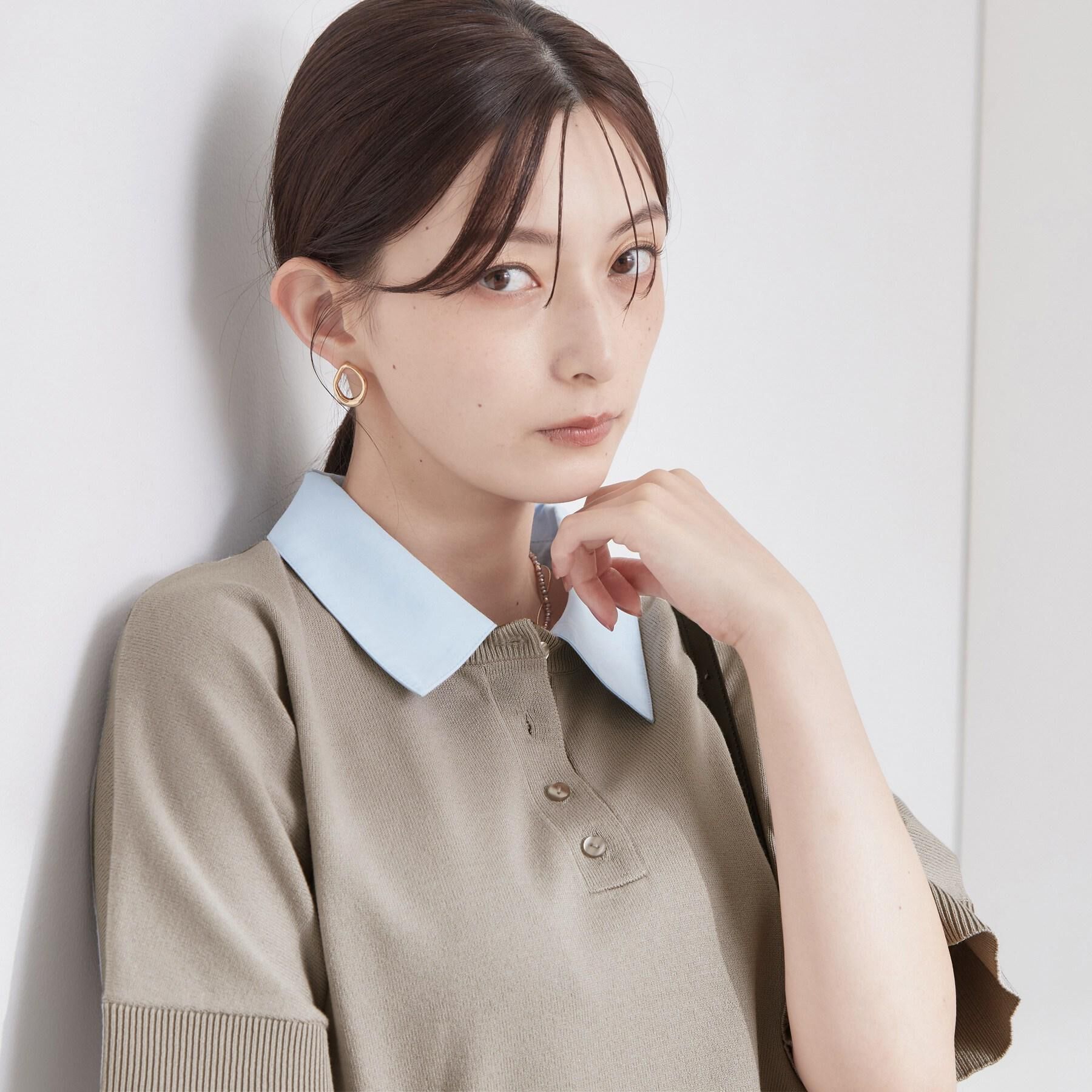 OPAQUE.CLIP「【森絵梨佳さん着用】2WAY衿ドッキングニット《洗濯機OK》」|ニット・セーター|