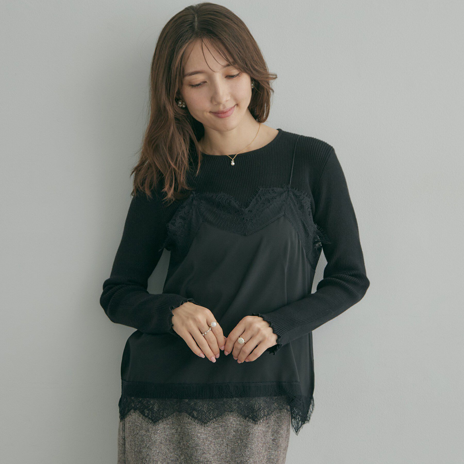 Couture broach「メローフリルニット＆レースキャミセット」|ニット・セーター|