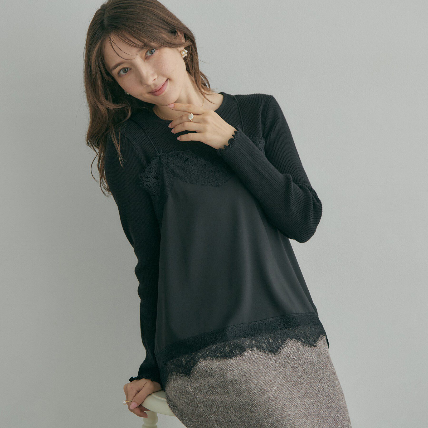 Couture broach「メローフリルニット＆レースキャミセット」|ニット・セーター|