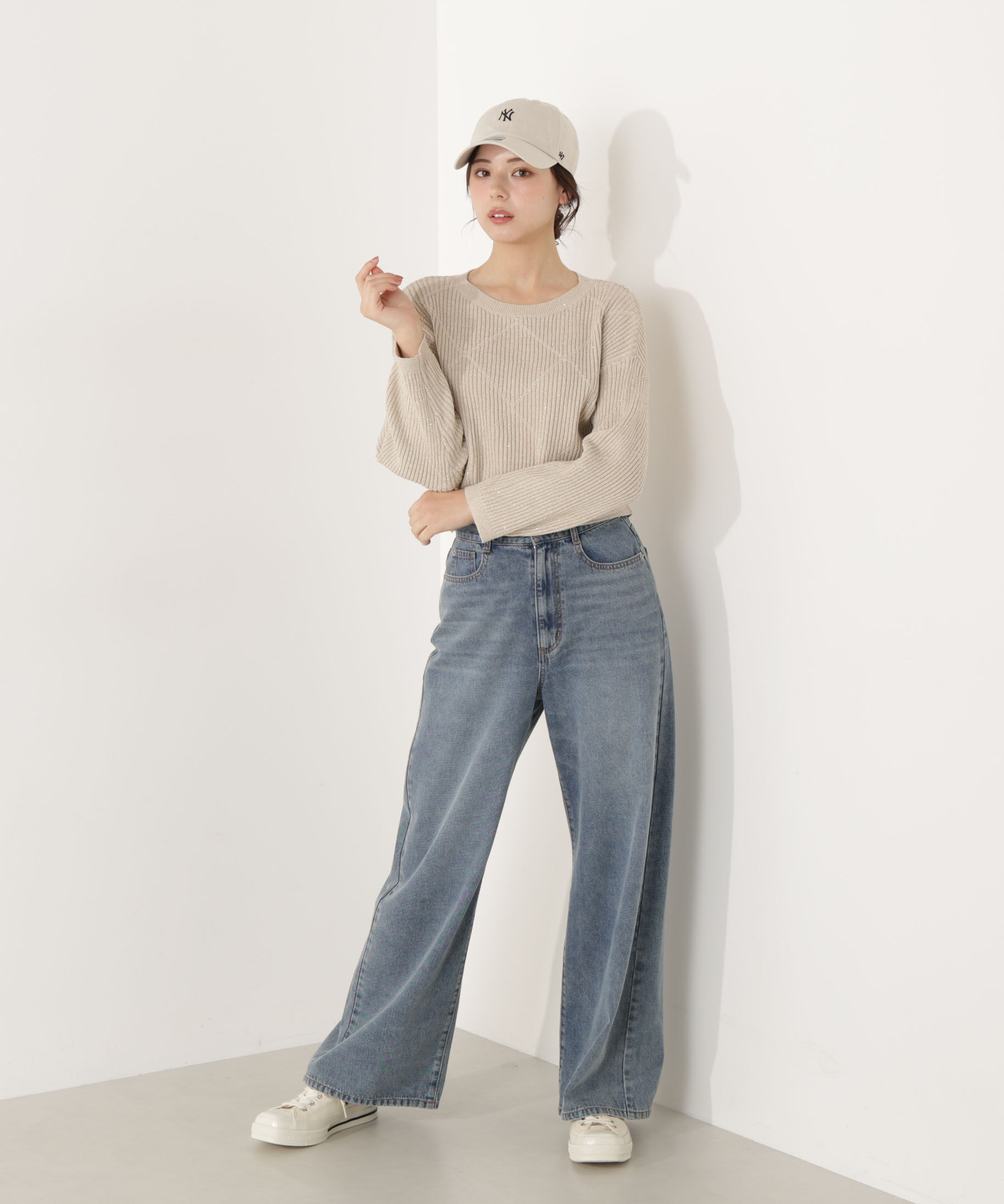 PROPORTION BODY DRESSING「ラメ入りアイレットボクシーニット」|ニット・セーター|