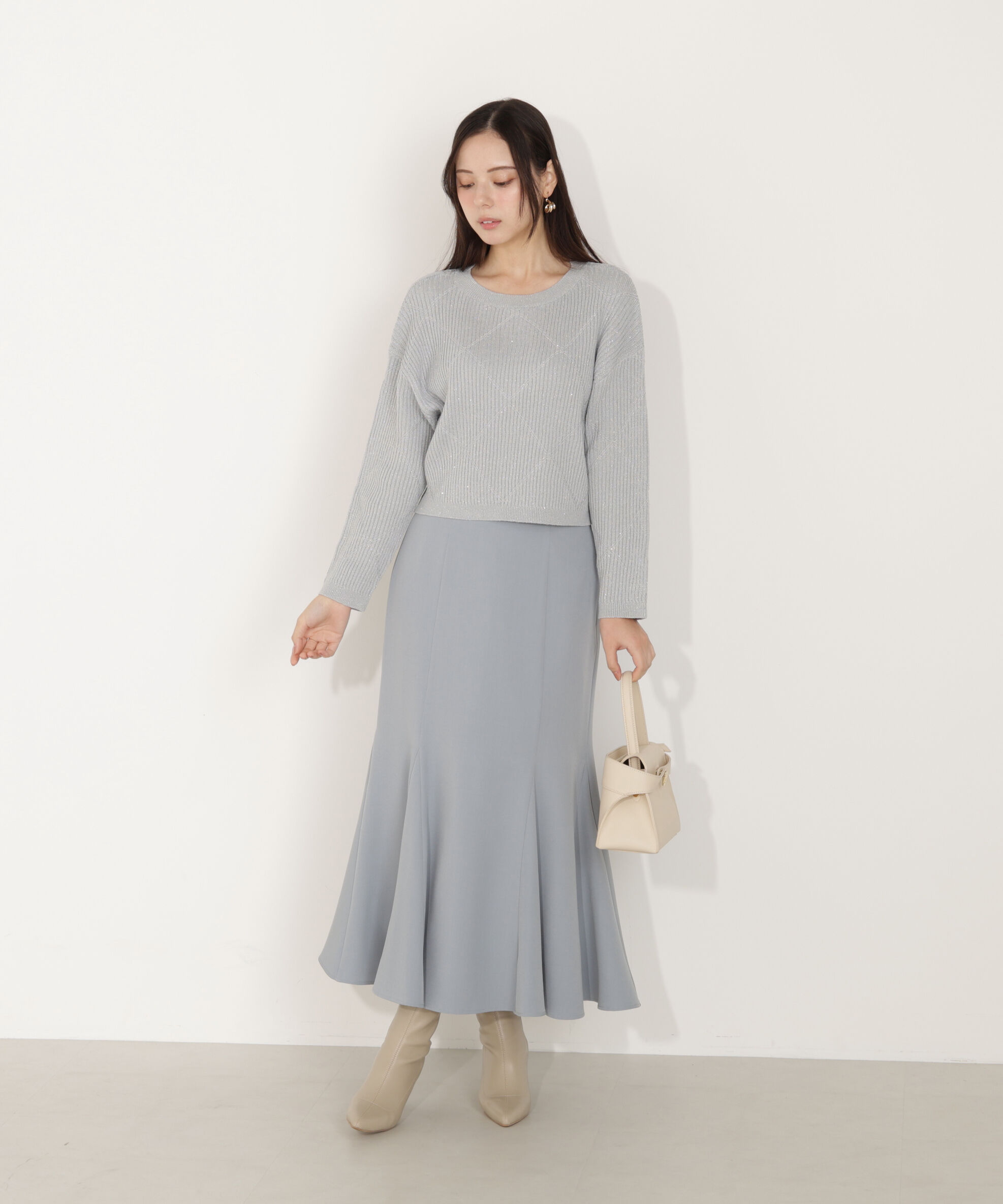 PROPORTION BODY DRESSING「ラメ入りアイレットボクシーニット」|ニット・セーター|