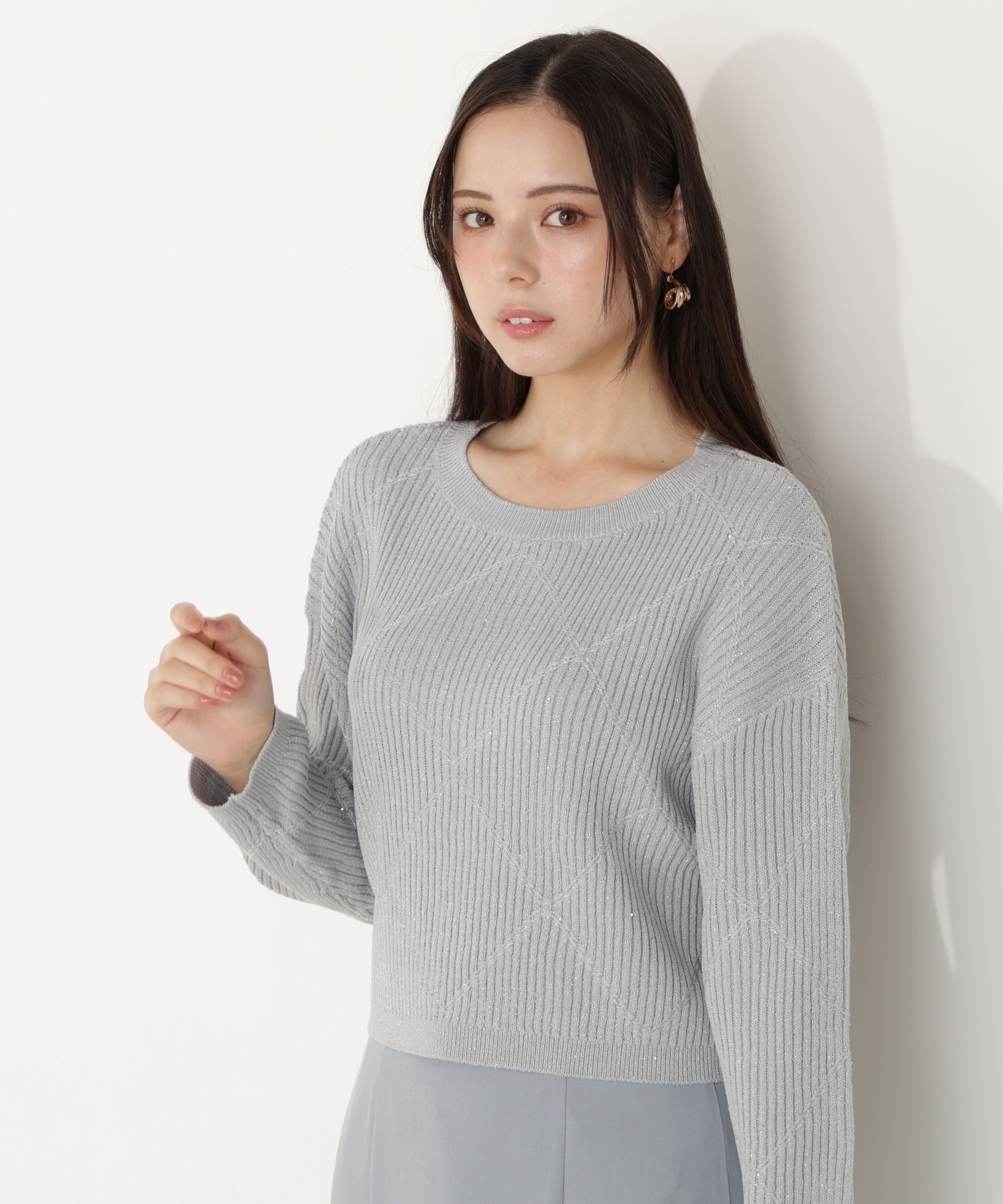PROPORTION BODY DRESSING「ラメ入りアイレットボクシーニット」|ニット・セーター|