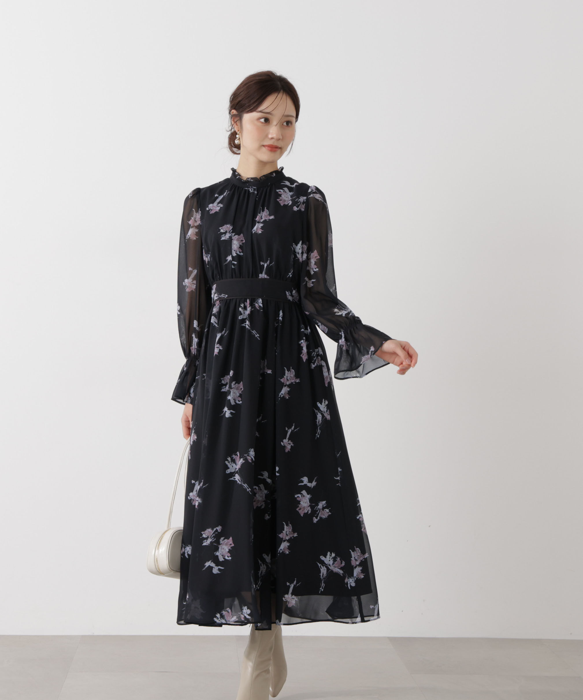 PROPORTION BODY DRESSING「花柄プリントギャザーワンピース」|ワンピース|