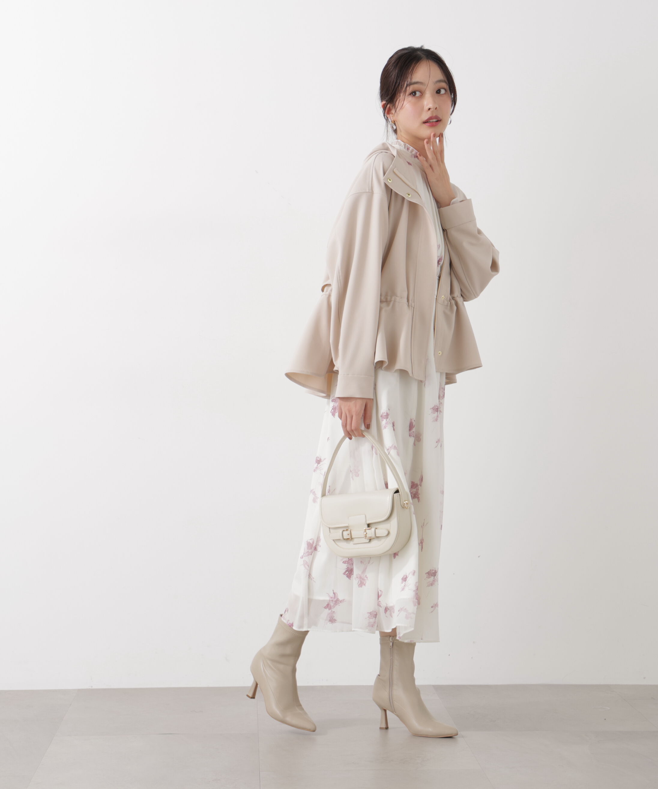 PROPORTION BODY DRESSING「花柄プリントギャザーワンピース」|ワンピース|