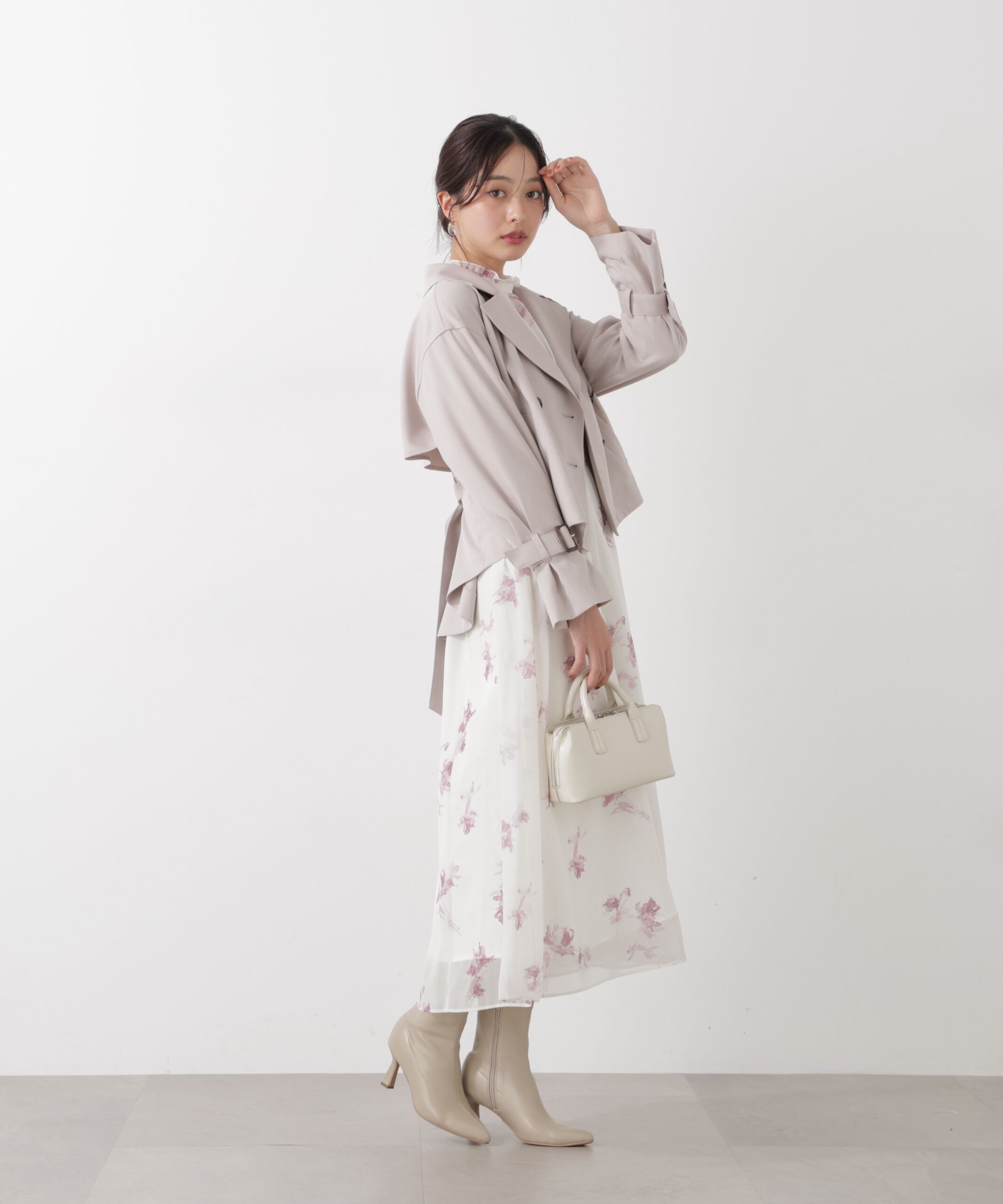 PROPORTION BODY DRESSING「花柄プリントギャザーワンピース」|ワンピース|