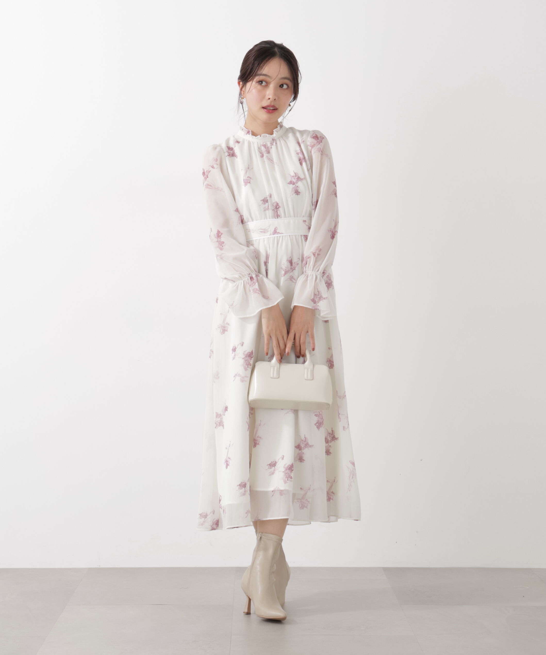 PROPORTION BODY DRESSING「花柄プリントギャザーワンピース」|ワンピース|