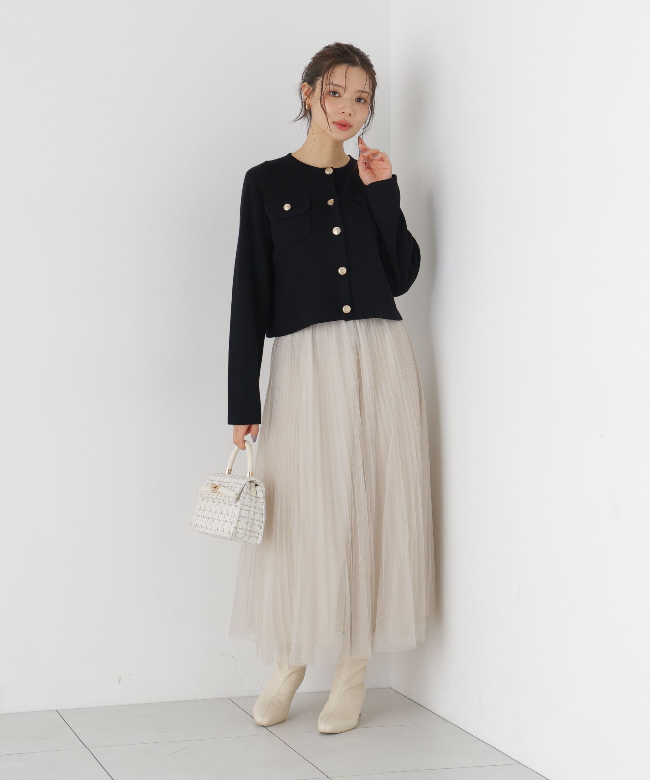 PROPORTION BODY DRESSING「《EDIT COLOGNE》ラメプリーツスカート26SS」|スカート|