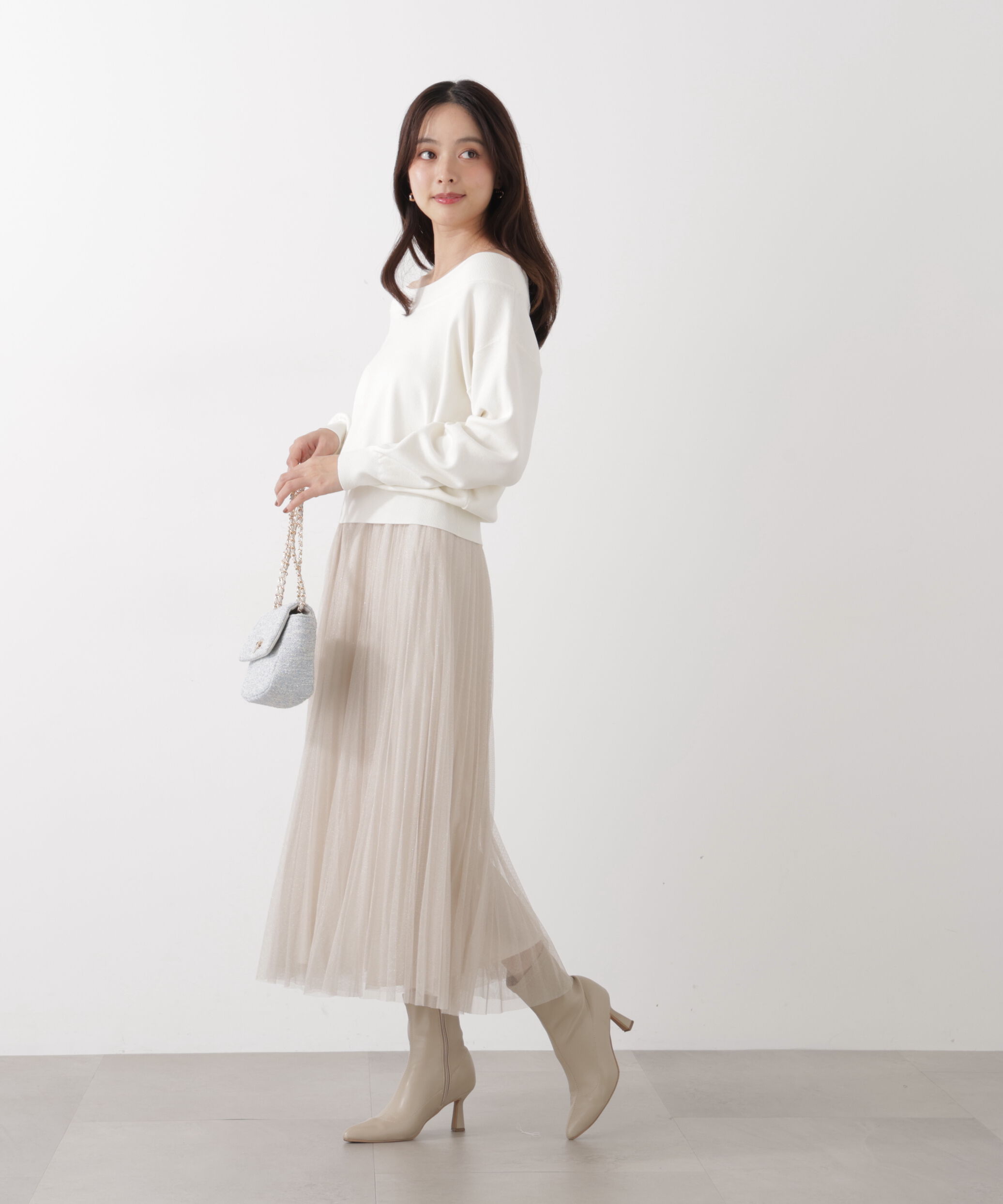 PROPORTION BODY DRESSING「《EDIT COLOGNE》ラメプリーツスカート26SS」|スカート|
