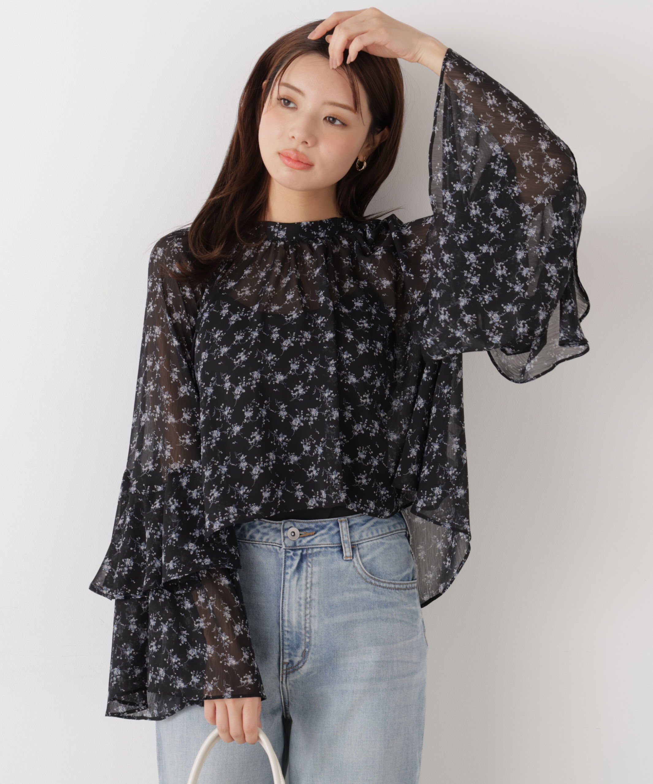 PROPORTION BODY DRESSING「〈a/mie〉ジョーゼットボリュームブラウス　26SS」|シャツ・ブラウス|
