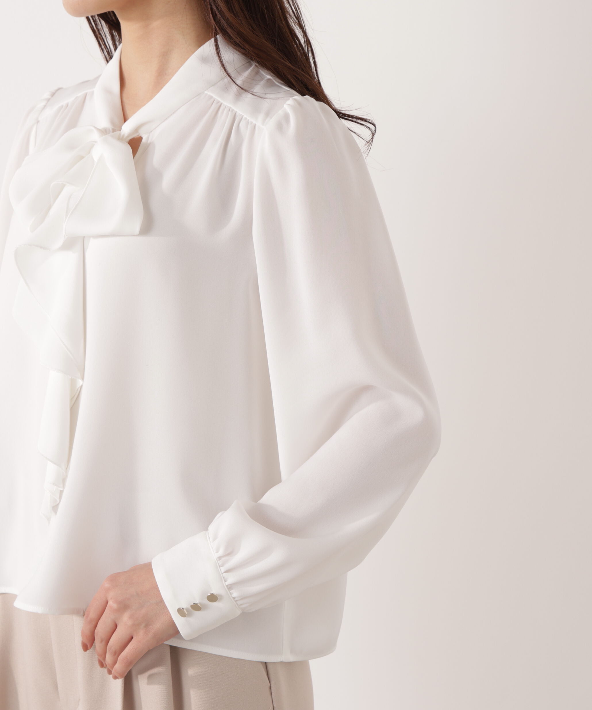 PROPORTION BODY DRESSING「ラッフルリボンブラウス　26SS」|シャツ・ブラウス|