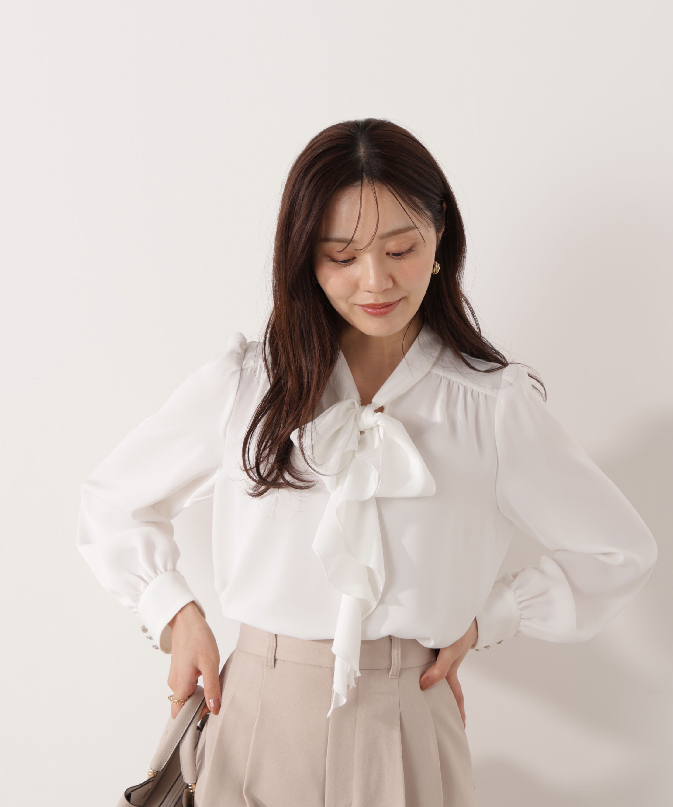 PROPORTION BODY DRESSING「ラッフルリボンブラウス　26SS」|シャツ・ブラウス|