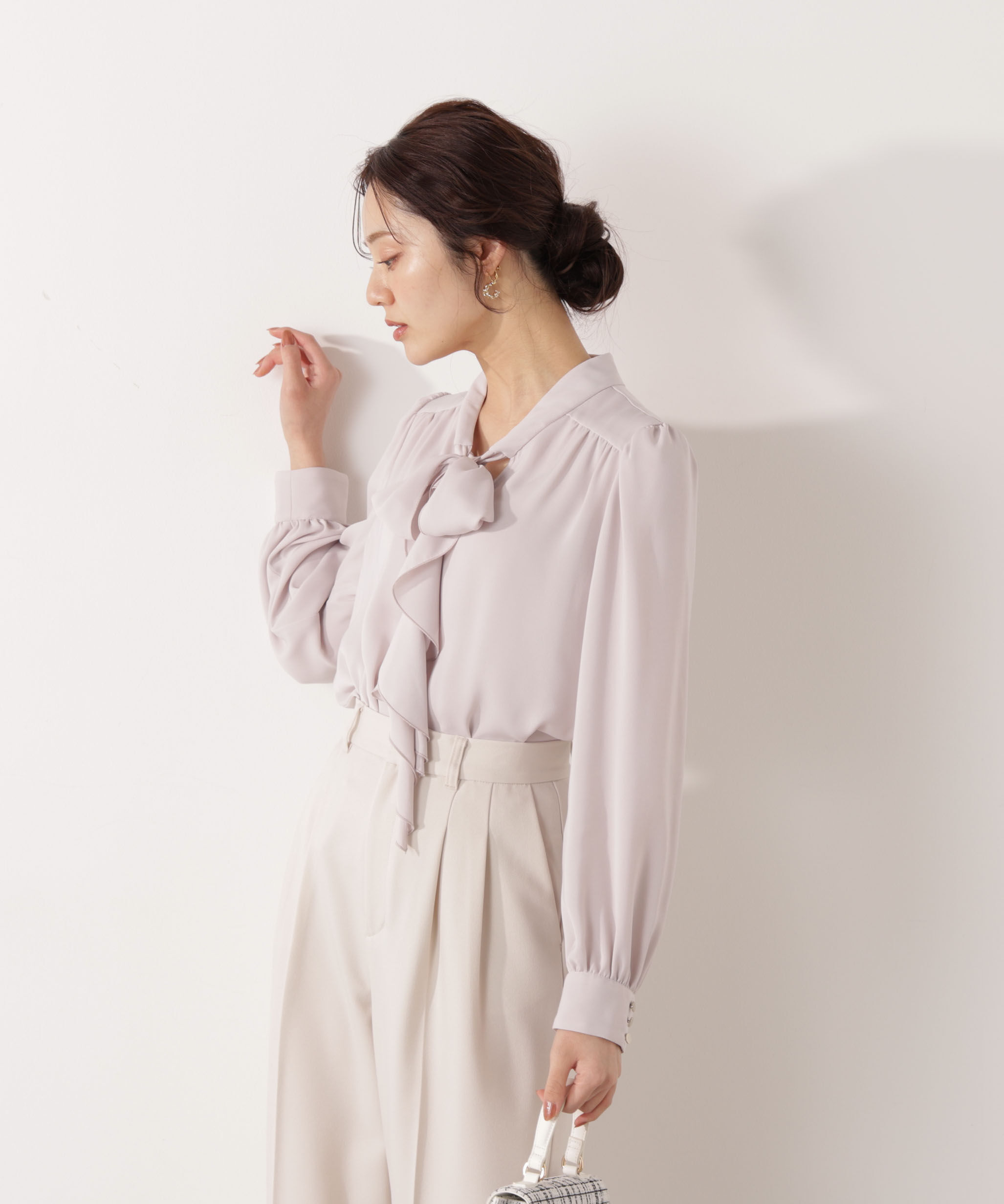 PROPORTION BODY DRESSING「ラッフルリボンブラウス　26SS」|シャツ・ブラウス|