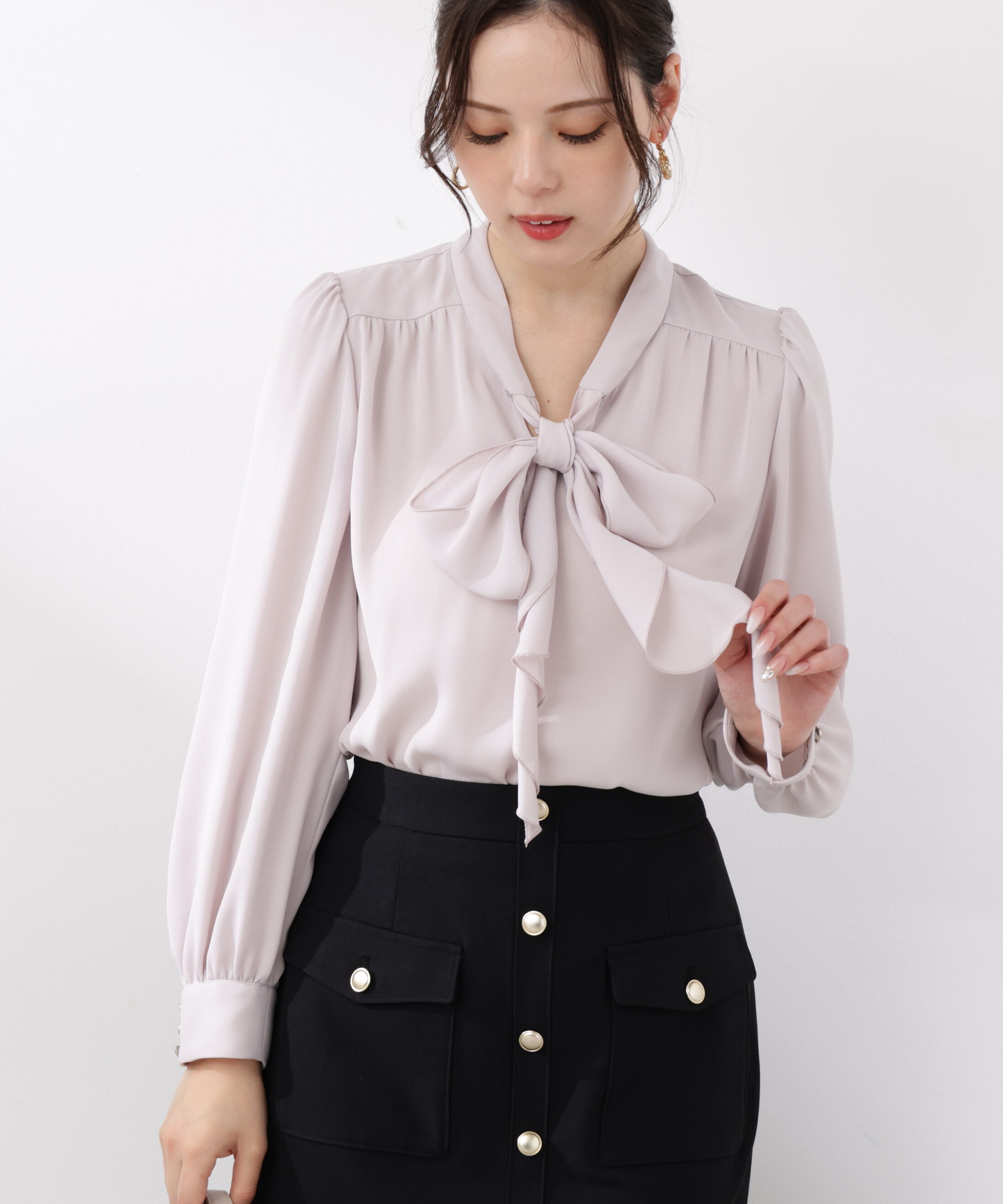 PROPORTION BODY DRESSING「ラッフルリボンブラウス　26SS」|シャツ・ブラウス|