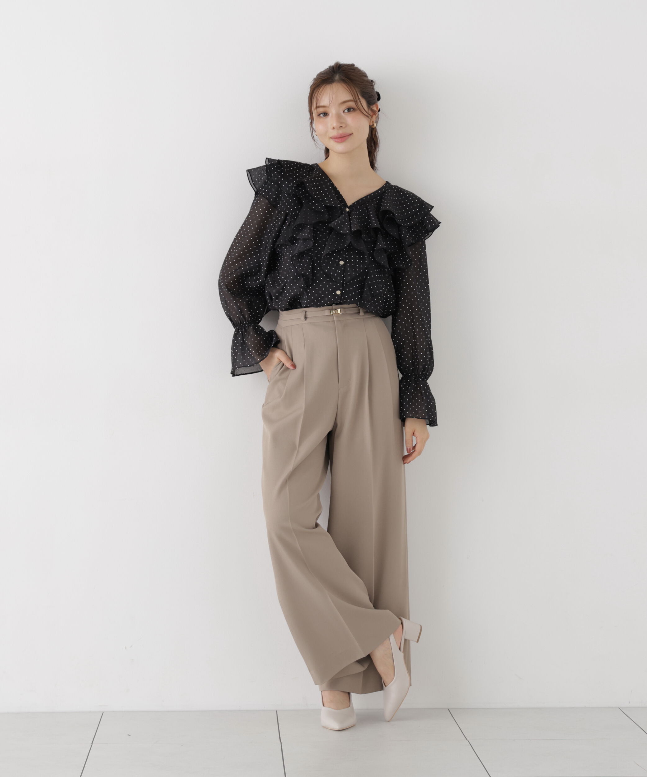 PROPORTION BODY DRESSING「ボリュームラッフルブラウス 26AW」|シャツ・ブラウス|