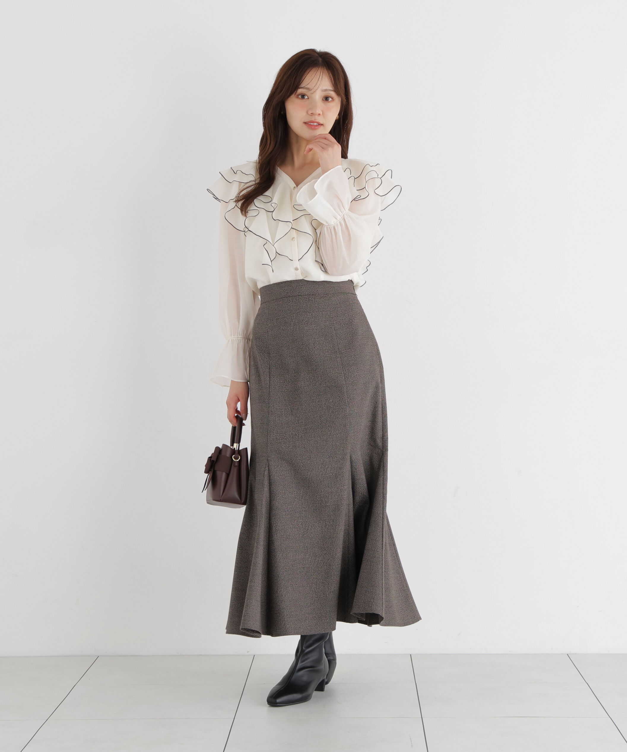 PROPORTION BODY DRESSING「ボリュームラッフルブラウス 26AW」|シャツ・ブラウス|