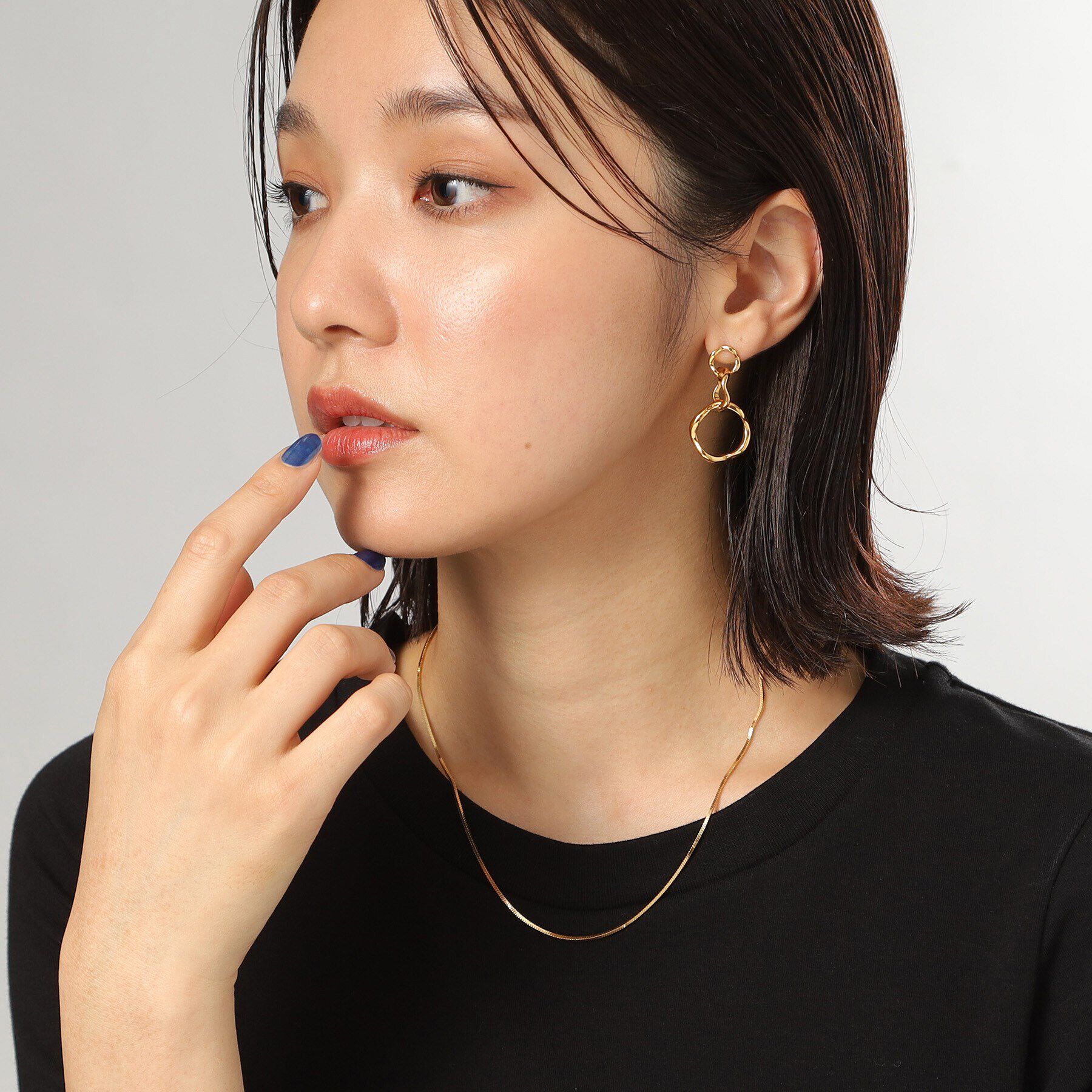 COCOSHNIK ONKITSCH「シルバー ニュアンスピアス トリプルフープ GP」|ピアス|