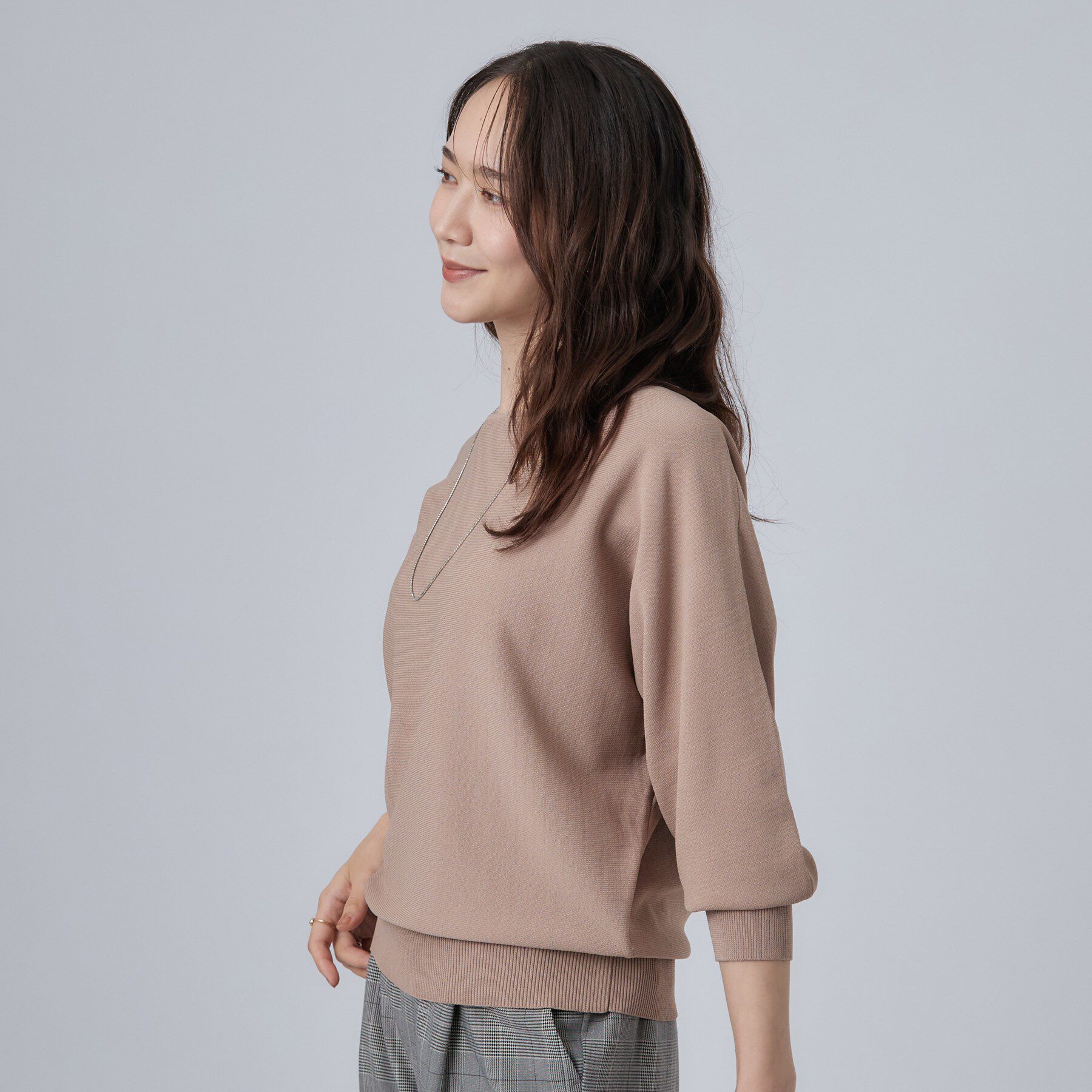 SHOO･LA･RUE「【洗濯機可】軽やかさらタッチ インせず着られる すっきり見えドルマンニット」|ニット・セーター|
