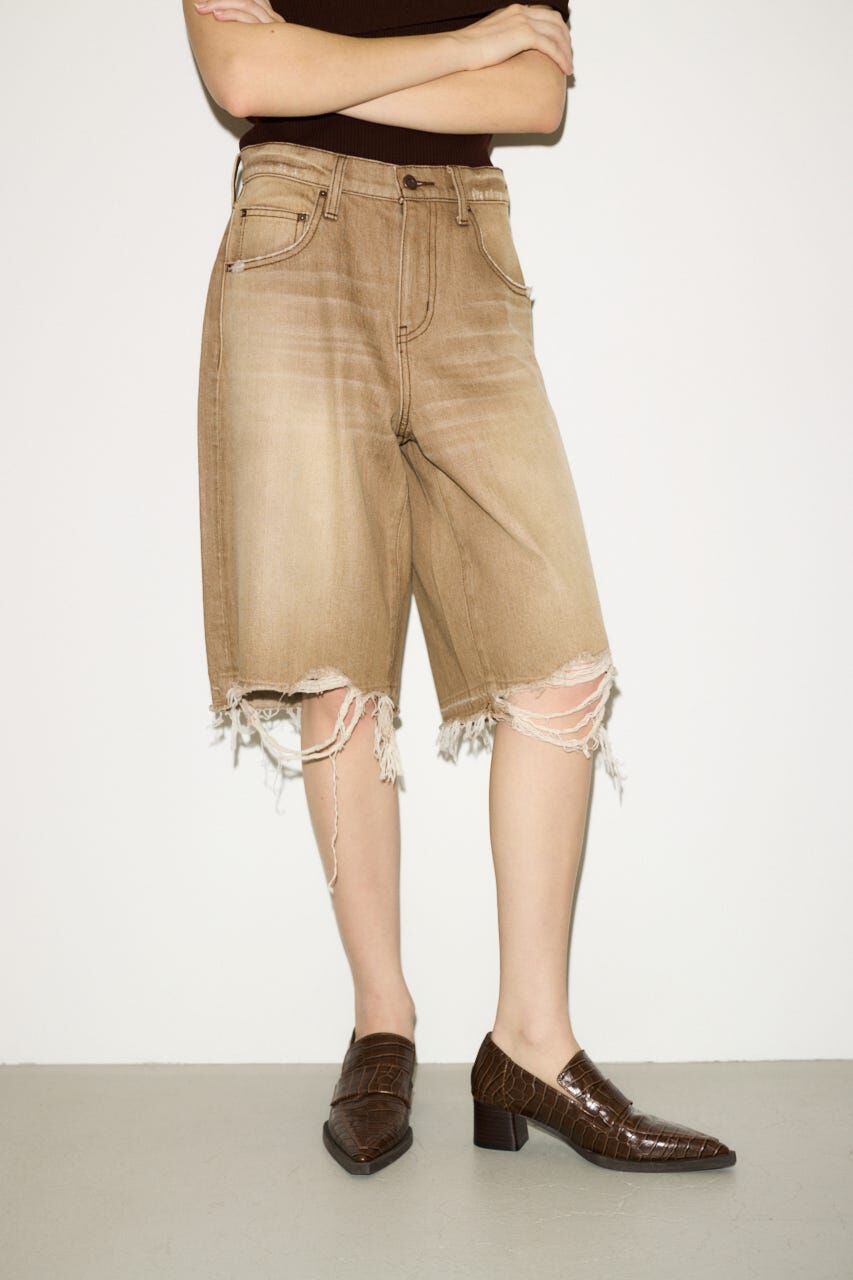 SLY「RIPPED HALF DENIM PT／BE」|デニム|BRN