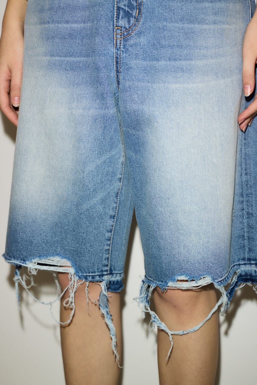 SLY「RIPPED HALF DENIM PT／BE」|デニム|