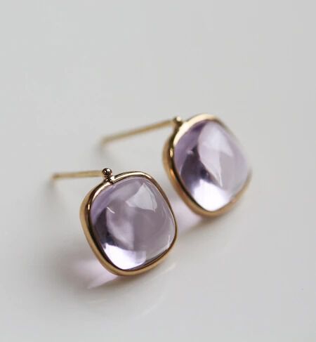  「カラーストーン カボション ピアス | K10YG」|ピアス|