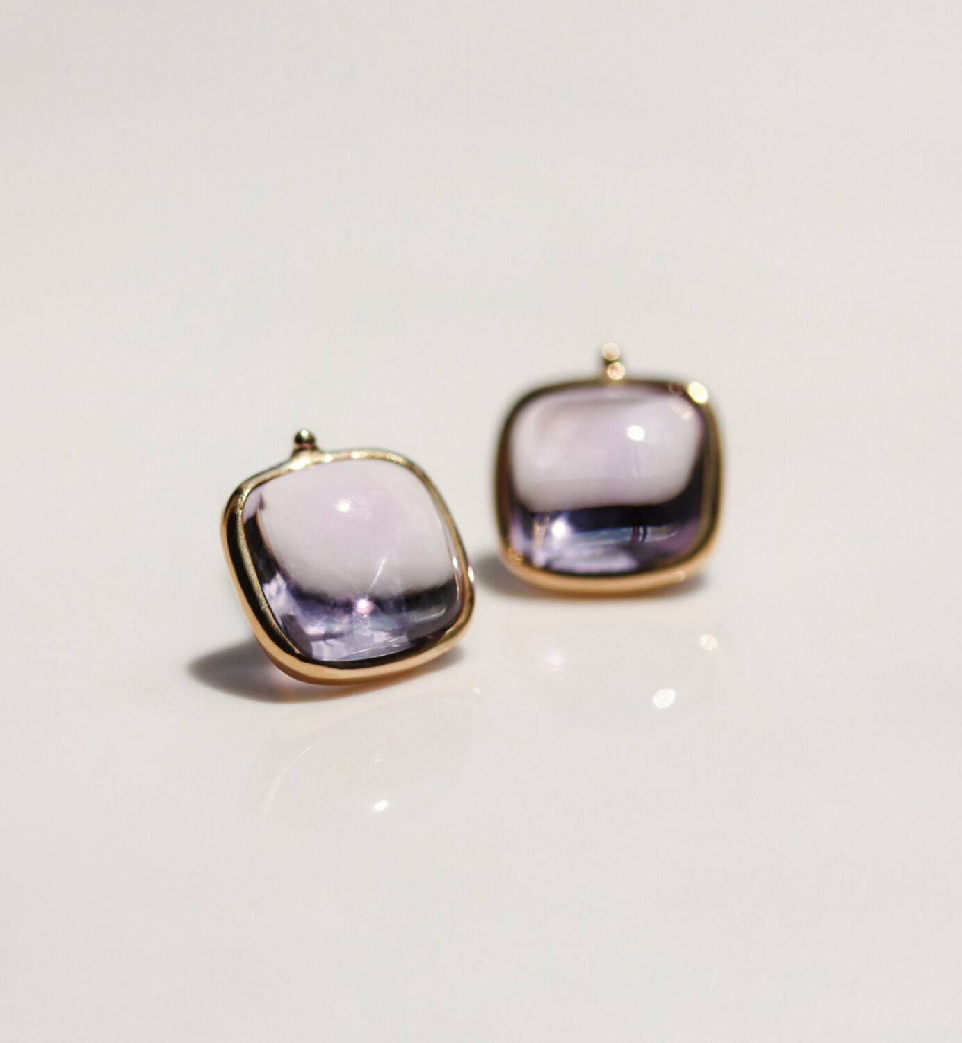  「カラーストーン カボション ピアス | K10YG」|ピアス|