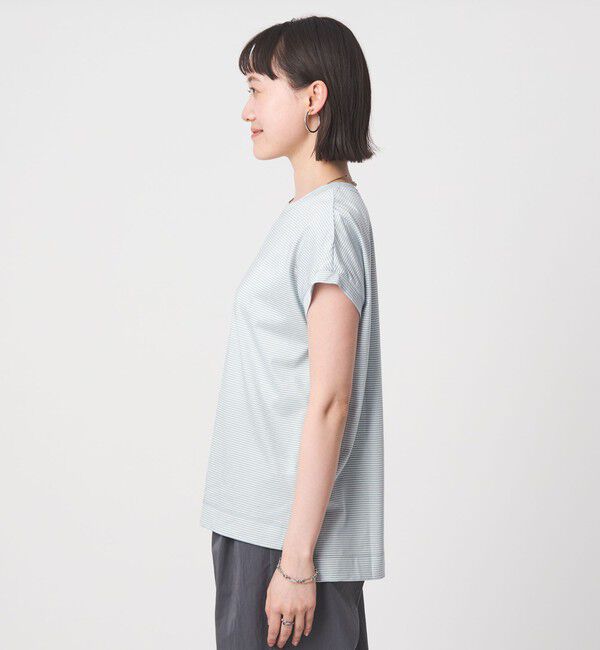 UNITED ARROWS green label relaxing「グロッシー フレンチスリーブ Tシャツ 制菌」|Tシャツ・カットソー|
