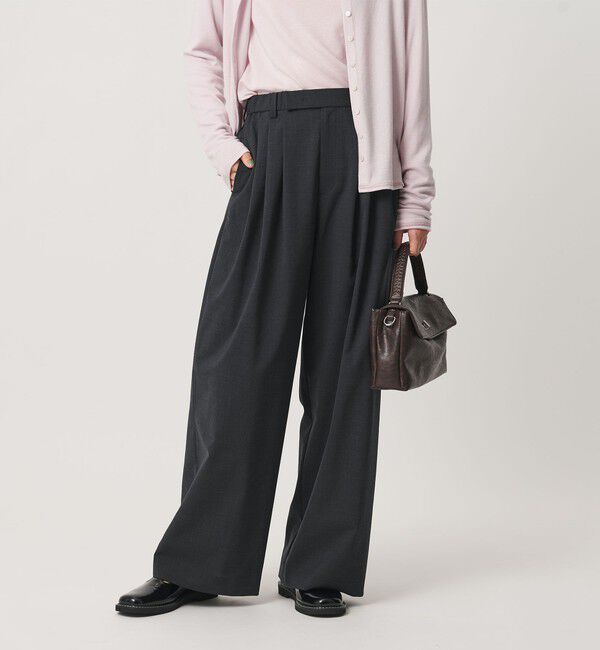 BEAUTY&YOUTH UNITED ARROWS「毛ポリエステルブレンド ワイドタックパンツ 防シワ ウォッシャブル」|その他|