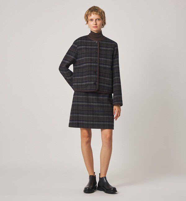 STEVEN ALAN「＜Steven Alan＞チェック ブルゾン」|ノーカラーコート|