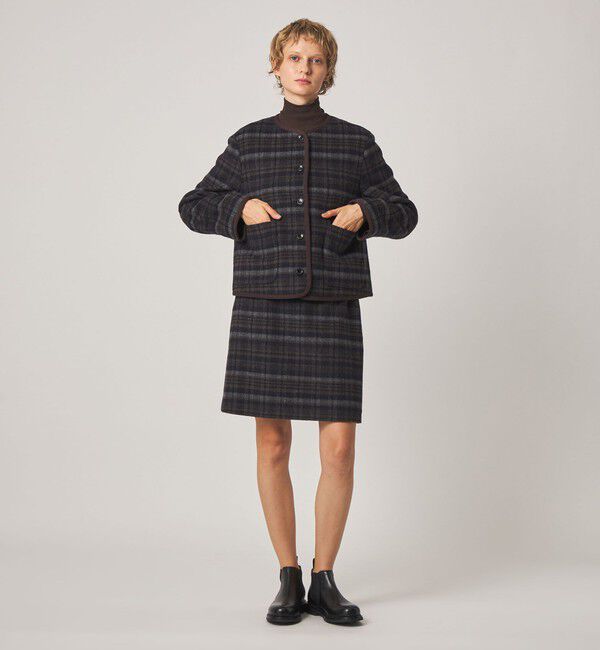 STEVEN ALAN「＜Steven Alan＞チェック ブルゾン」|ノーカラーコート|