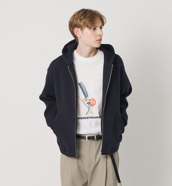 BEAUTY&YOUTH UNITED ARROWS「パフ ニット ジップアップ フード ジャケット ウォッシャブル」|カーディガン|