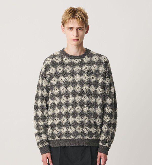 BEAUTY&YOUTH UNITED ARROWS「カールヤーン ブラー パターン クルーネック ニット」|ニット・セーター|