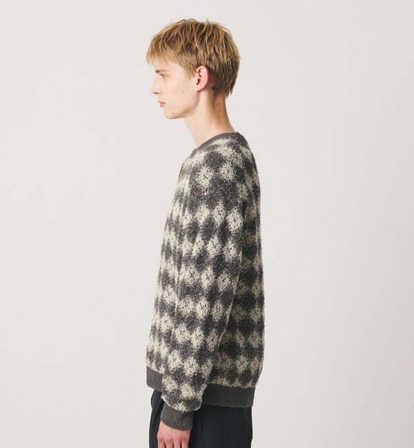 BEAUTY&YOUTH UNITED ARROWS「カールヤーン ブラー パターン クルーネック ニット」|ニット・セーター|