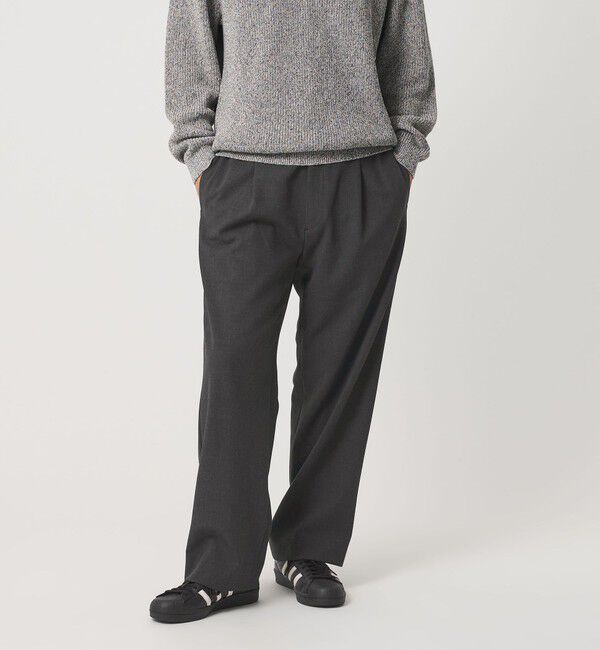 BEAUTY&YOUTH UNITED ARROWS「ダブルクロス 1プリーツ イージーパンツ No.7 タテヨコストレッチ」|チノ|