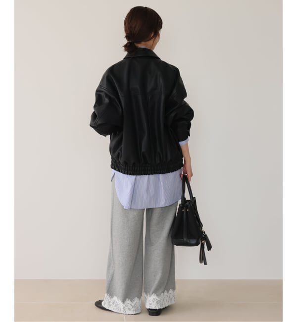 SLOBE IENA「レースヘムスウェットパンツ」|その他|