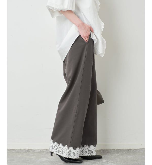 SLOBE IENA「レースヘムスウェットパンツ」|その他|