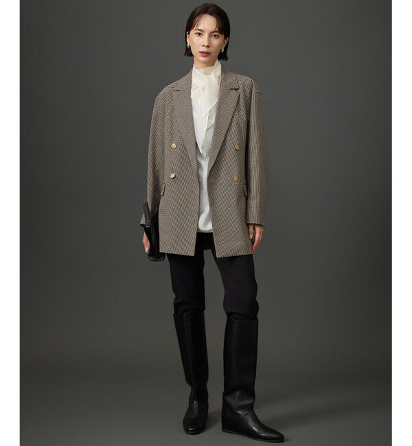 自由区「【SHIHOさん着用・オンオフ活躍・品よく決まる】チェックパターン ジャコット」|テーラードジャケット|
