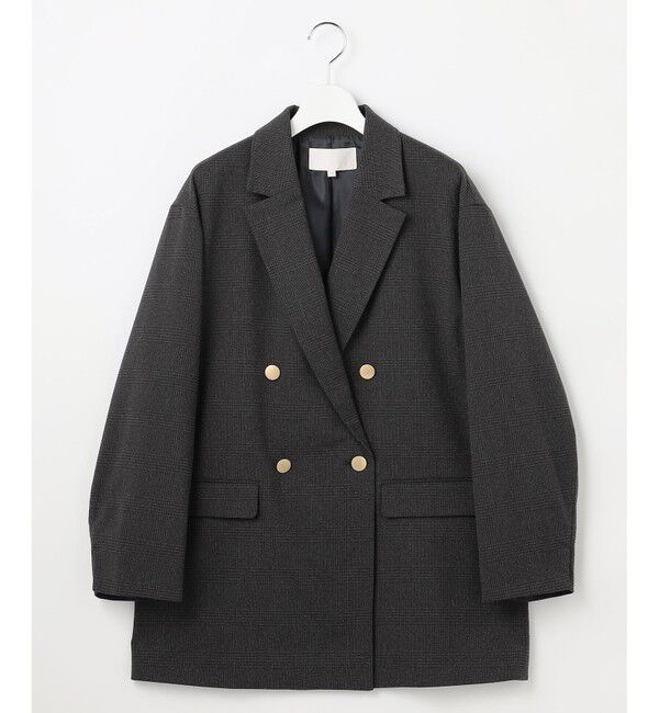 自由区「【SHIHOさん着用・オンオフ活躍・品よく決まる】チェックパターン ジャコット」|テーラードジャケット|