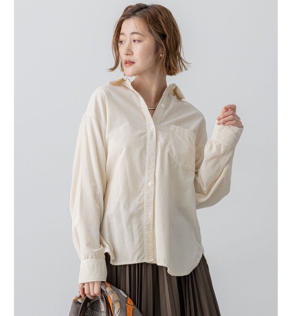 23区「【見上愛さん着用/Oggi11月号掲載】コットン コーデュロイ シャツ」|シャツ・ブラウス|ホワイト系